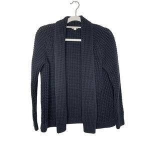 GAP Black Heavy Weight Open Front Chunky Knit Cotton Cardigan